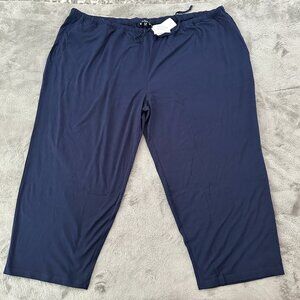 NWT Ulla Popken Navy Blue Stretch Pull On Pants US size 36 38 Short Plus Size